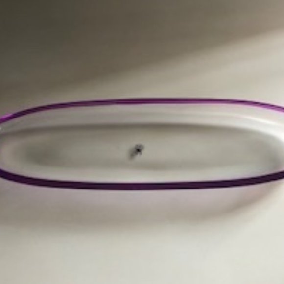 DIP PLATTER/GLASS PURPLE RIM - Picture 3 of 7